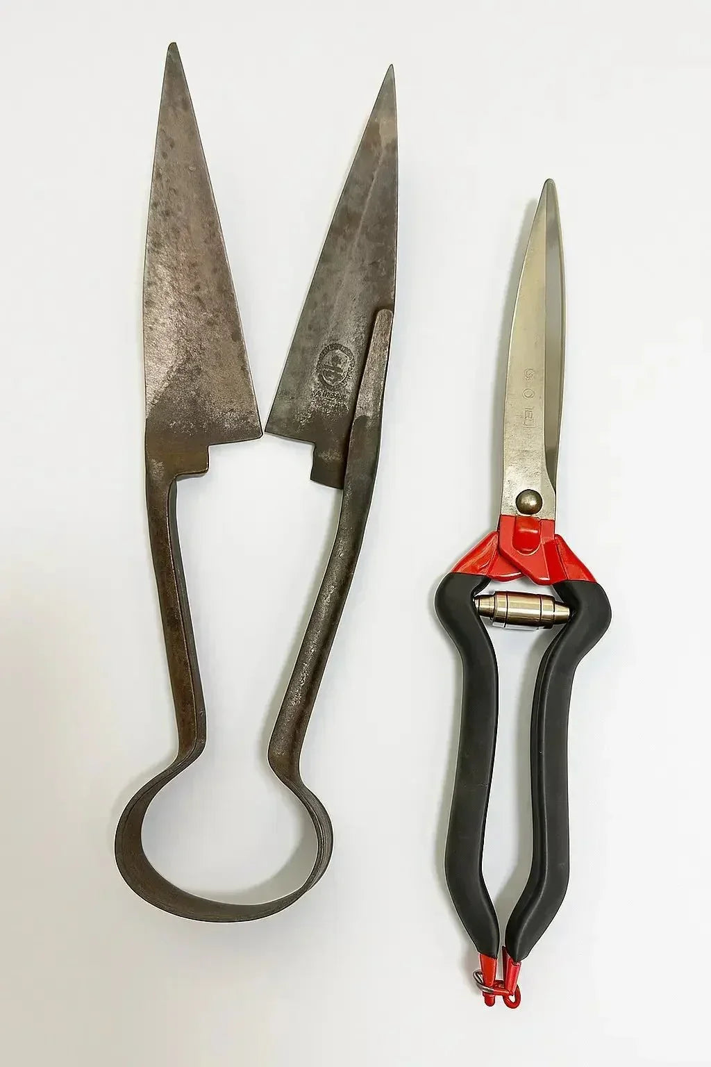 Dull garden shears and sharp scissors ready for professional blade sharpening service in Somerset