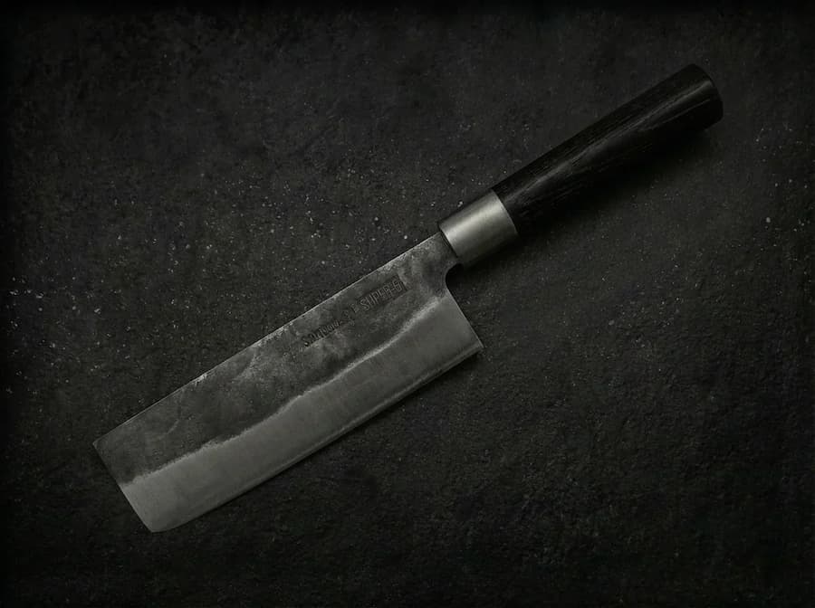 Japanese knife on dark background